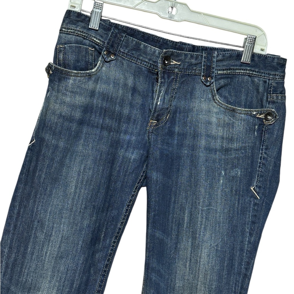 Y2K Fit Armani Exchange Distressed Straight Leg Denim W/Pocket Detail 8 Short
